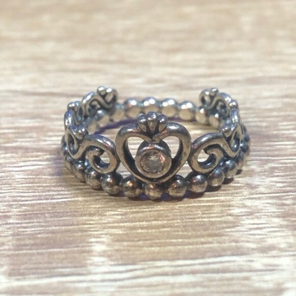 Pandora Sterling Silver 925 Cubic Zirconia Tiara Ring Size 6.5 - Picture 1 of 5